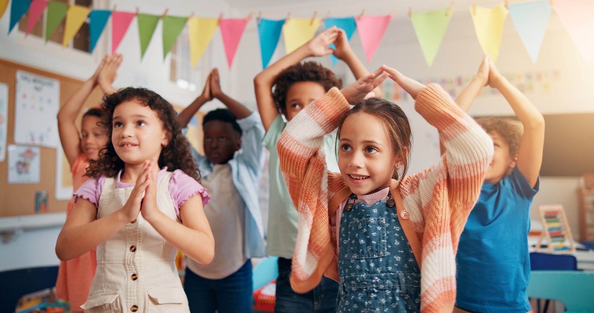 Children dancing together at celebration