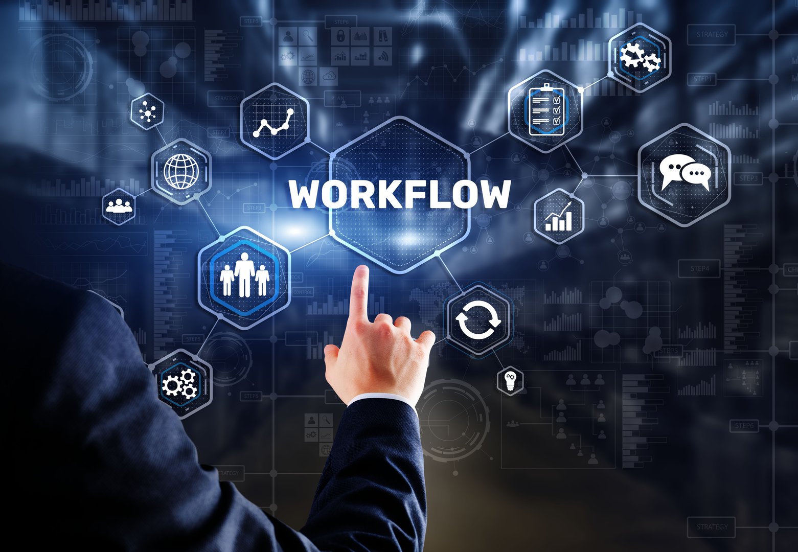 Workflow Repeatability Systematization Buisness Process. Business Technology Internet.