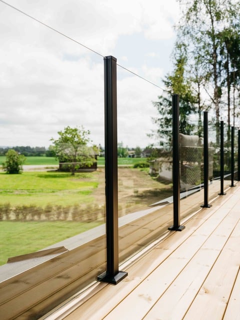 Aluminium stolperekkverk i sort