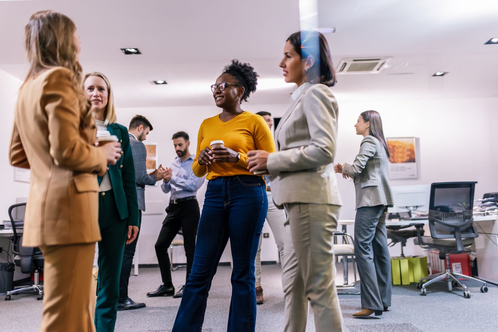 Business people on a coffee break during a seminar.