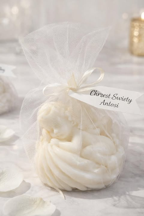 Świeca śpiący aniołek