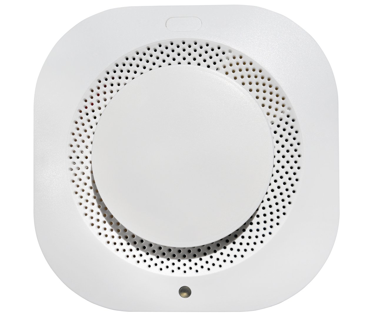 Smoke and gas sensor is isolated on a white background.
