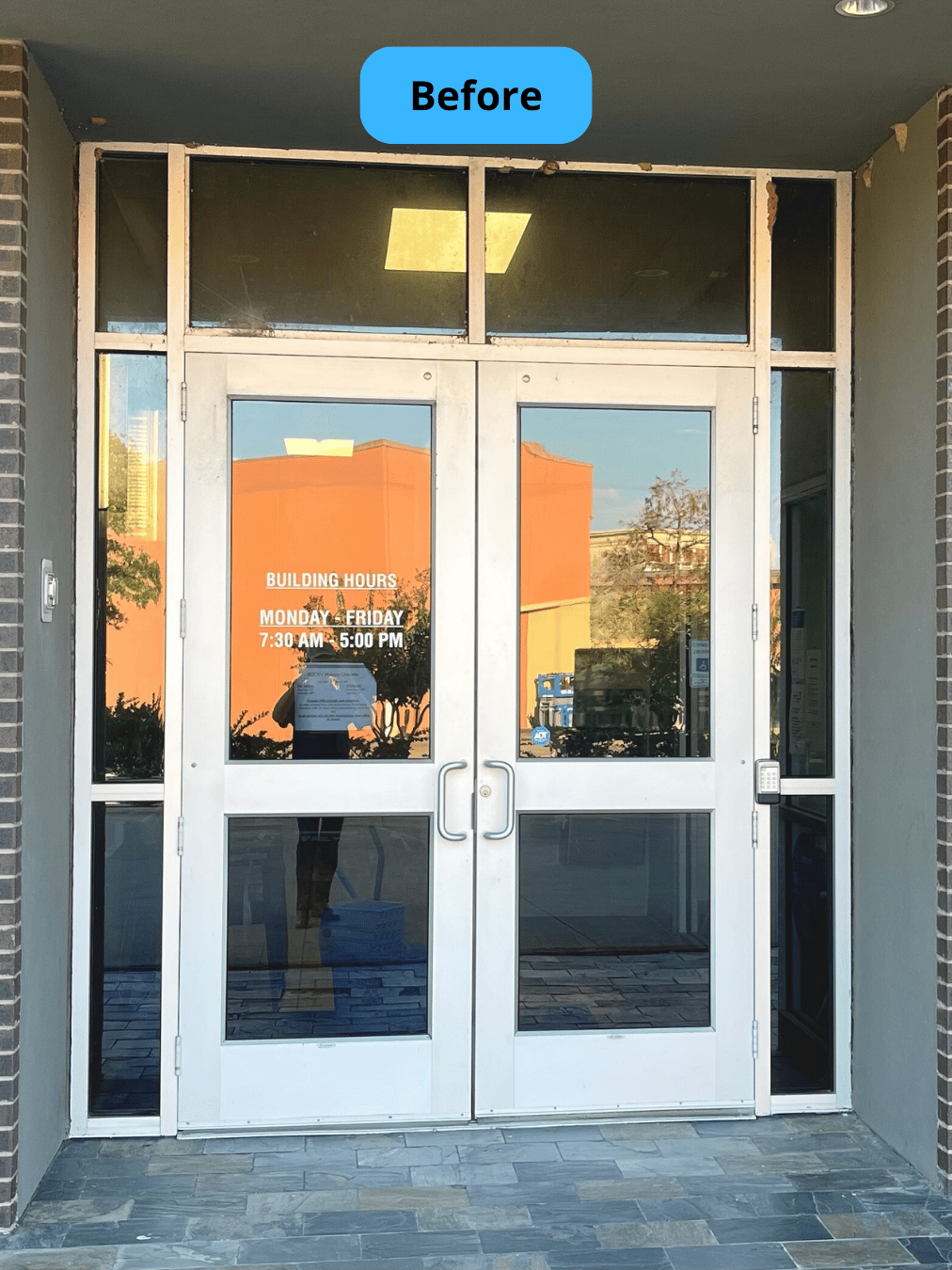 Window cleaning before