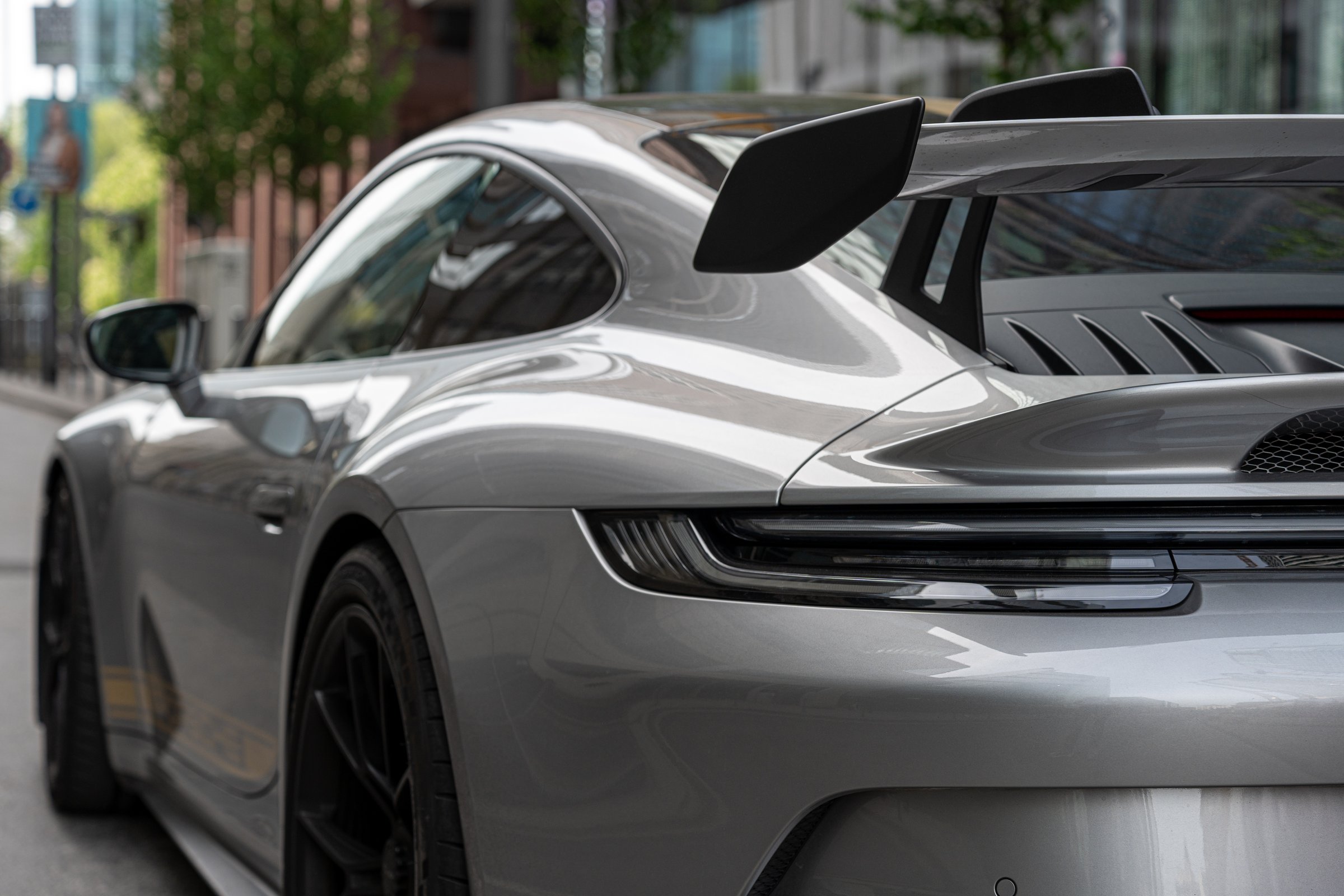 Calafat, Spain, January 6, 2019: Calafat circuit. Porsche GT3 RS and other sports cars are waiting parked in line, until their departure to the circuit.