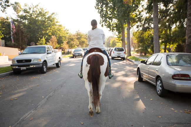 Riding through the city streets