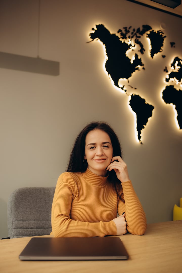 portrait of a young female travel agent