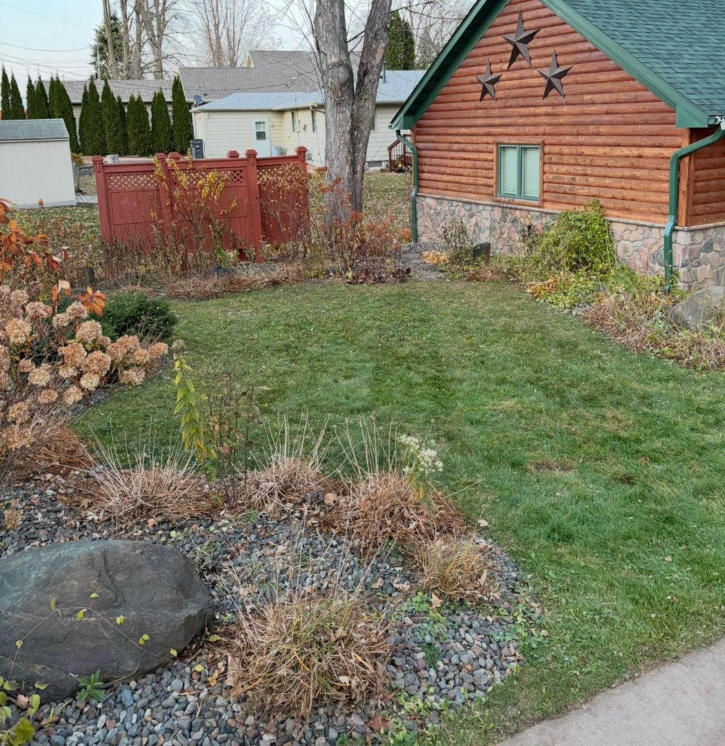 After seasonal cleanup - clean and maintained yard