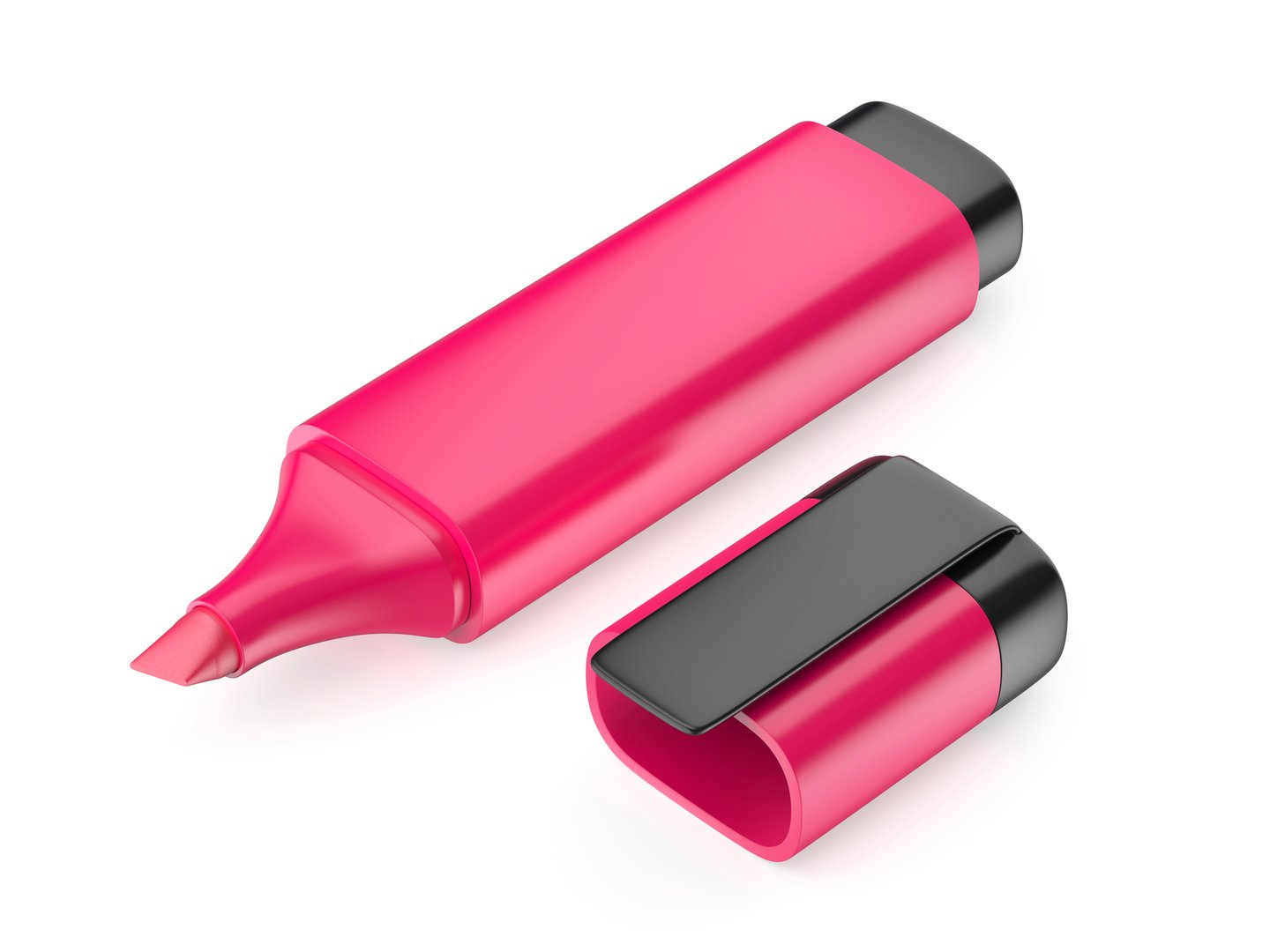 Pink marker on white background
