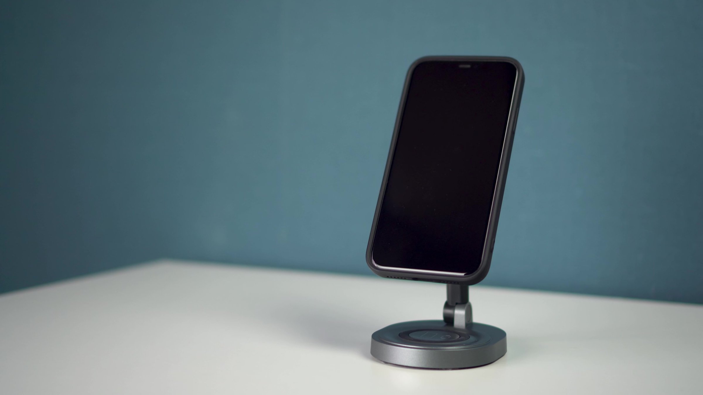 Modern smartphone stand with wireless charging