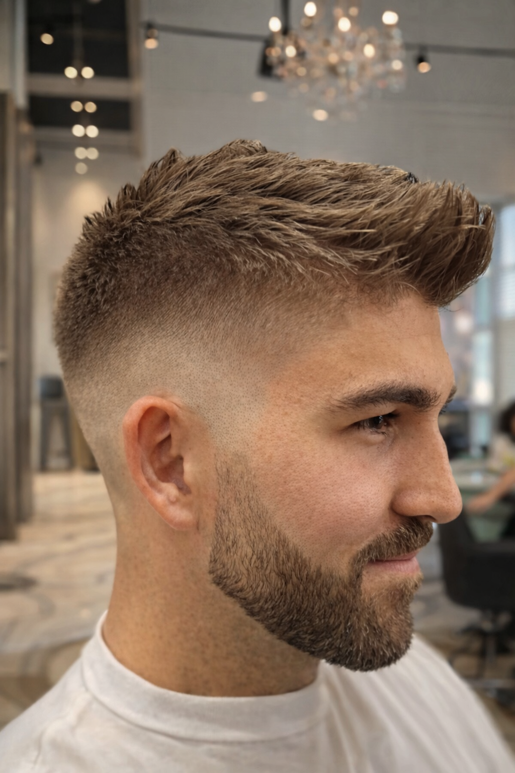 Men's textured crop haircut at The Q Salon Sarasota