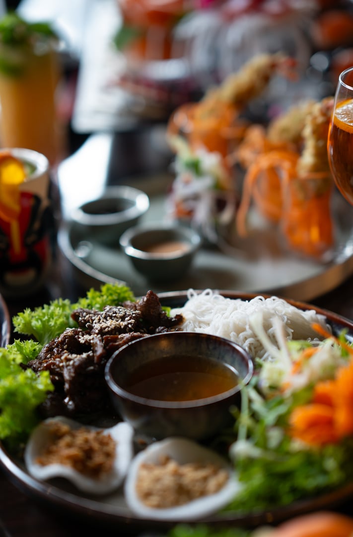 Vietnamese Noodle Bowl with Grilled Beef