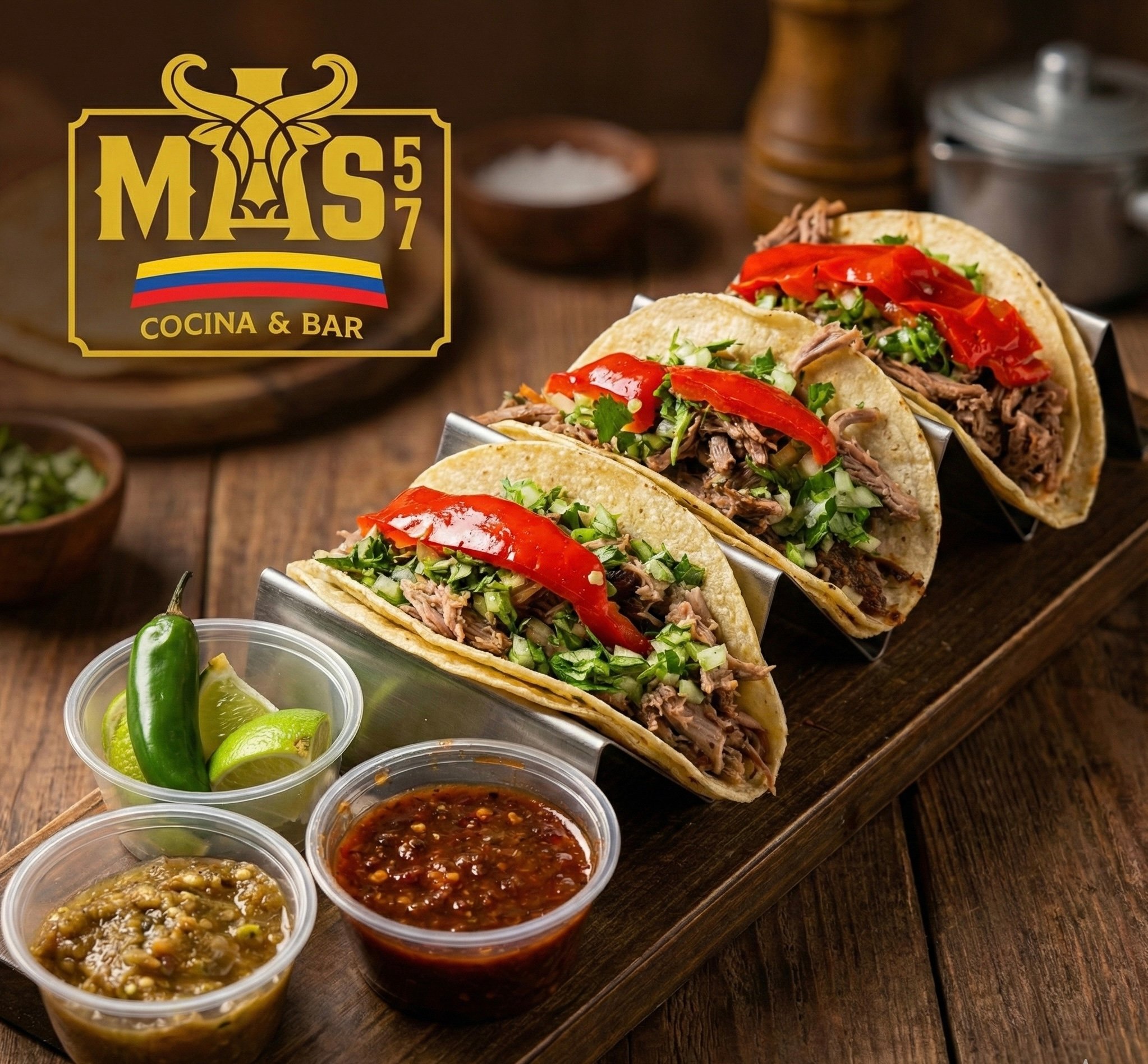 Tacos de carne a la vara