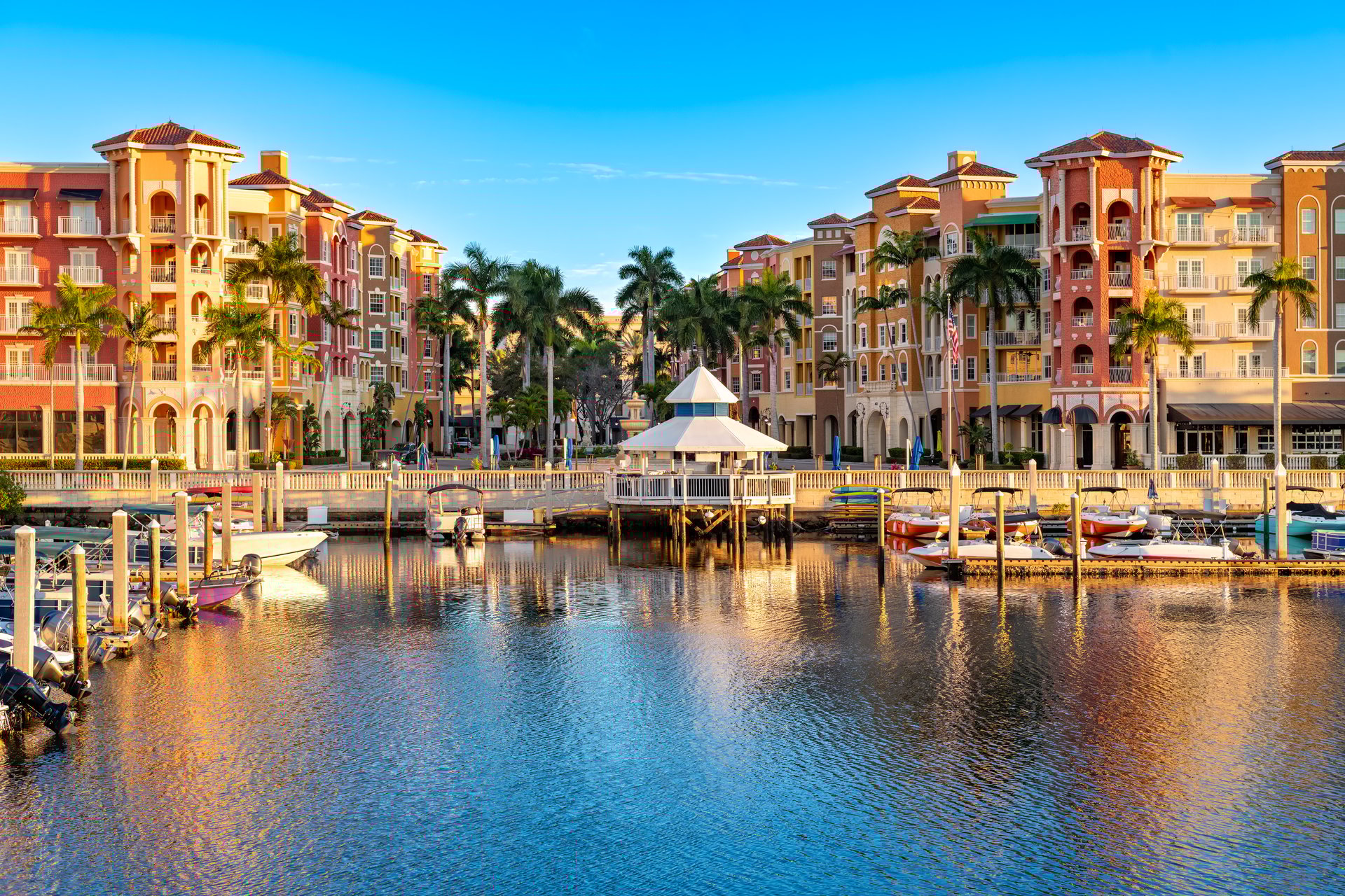 Morning light on Naples waterfront