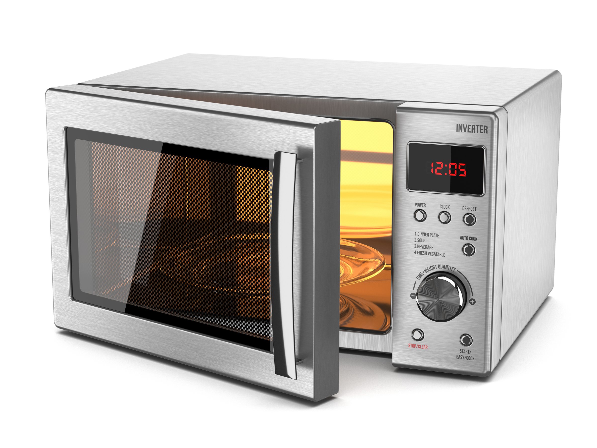 Microwave stove isolated on white background 3d