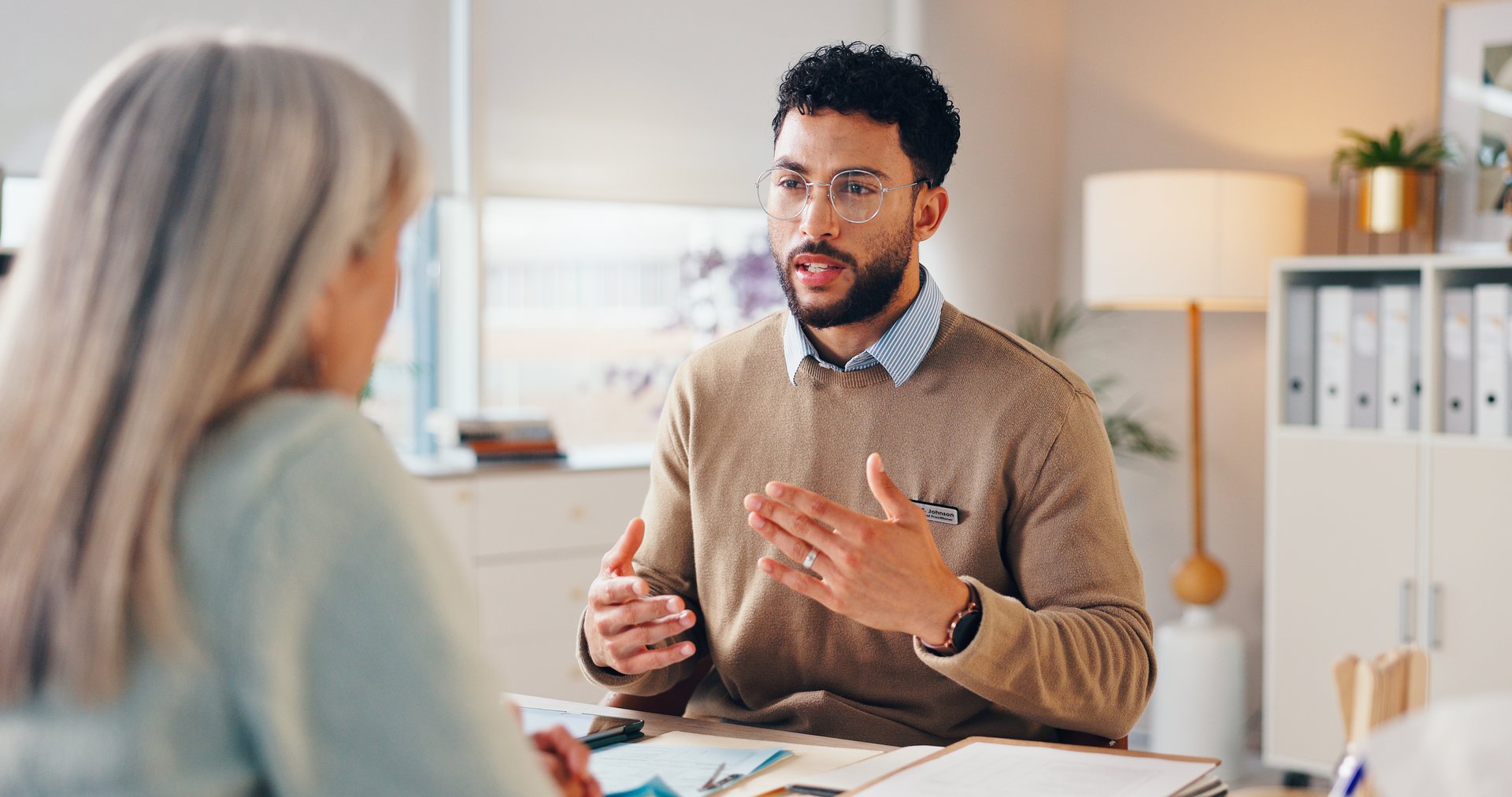 Doctor consulting with medical accountant