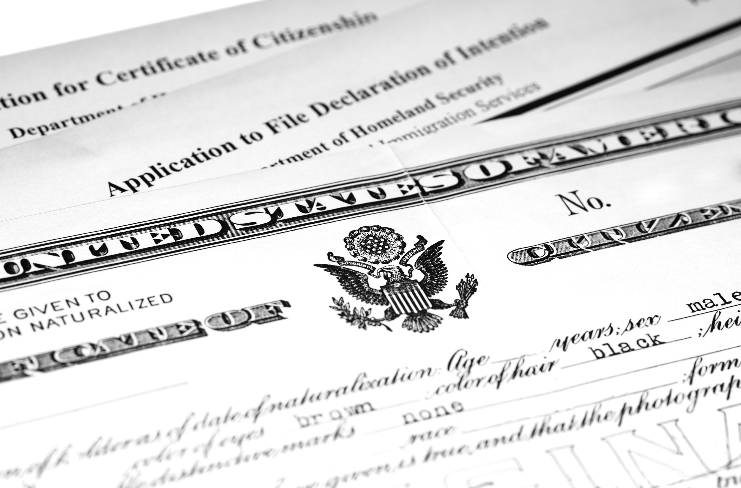 Certificate of Citizenship with applications for Citizenship and Declaration of Intention