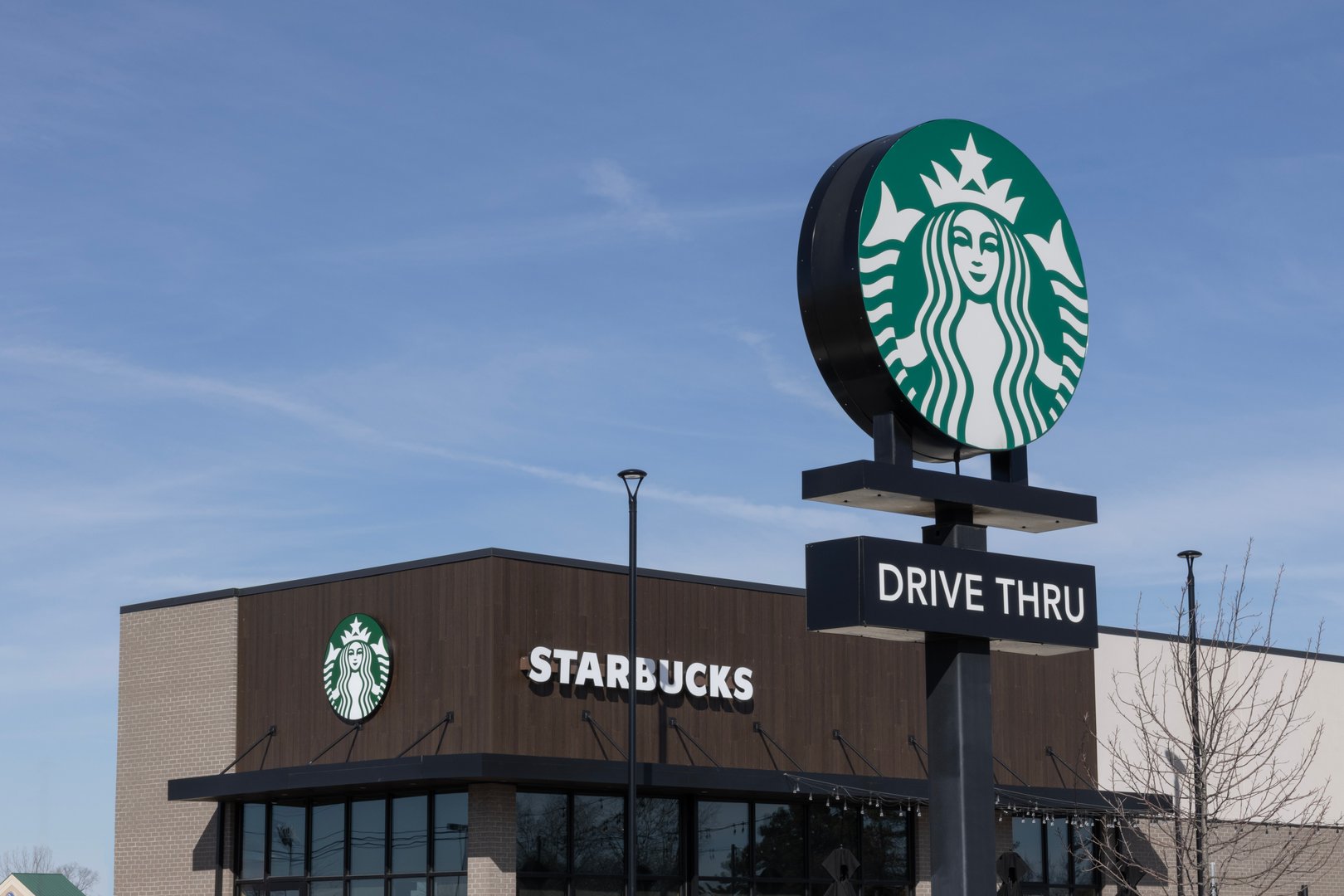 Indianapolis - February 28, 2025: Starbucks coffeehouse chain. Starbucks has coffee locations in over 80 countries.