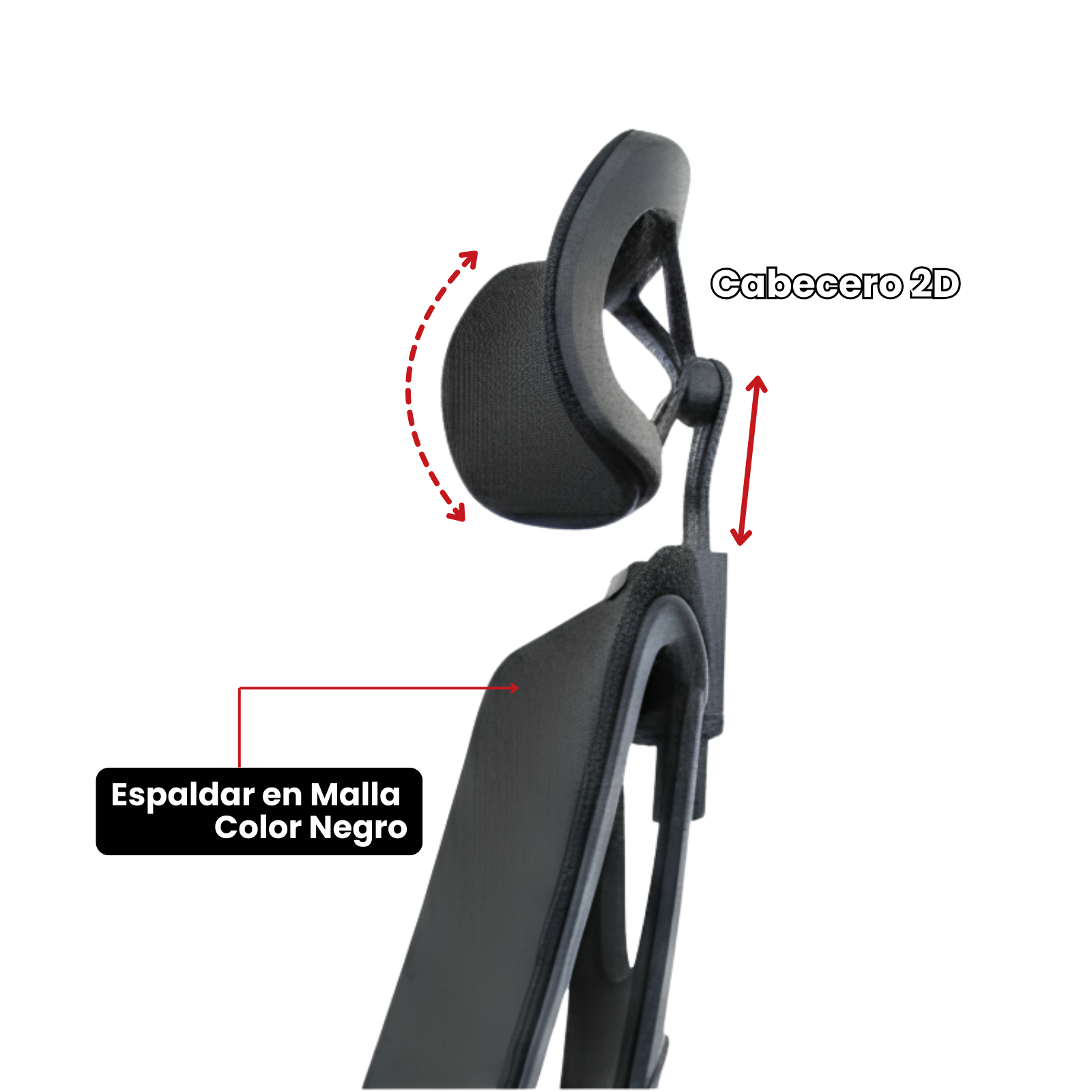 Cabecero 2D ajustable para cuello y cervicales