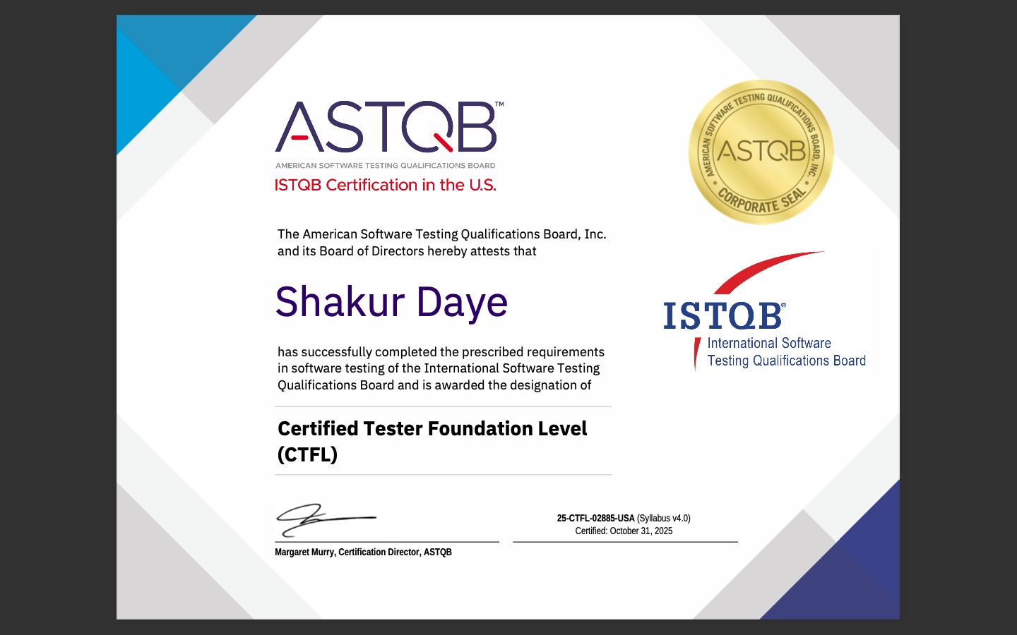 Certificate of Excellence