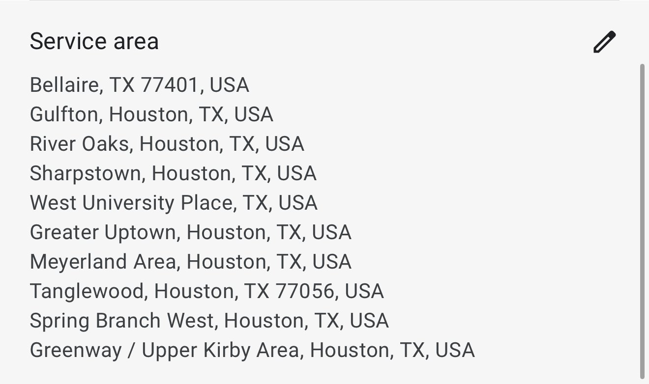 DLC Automotive Service Area Map