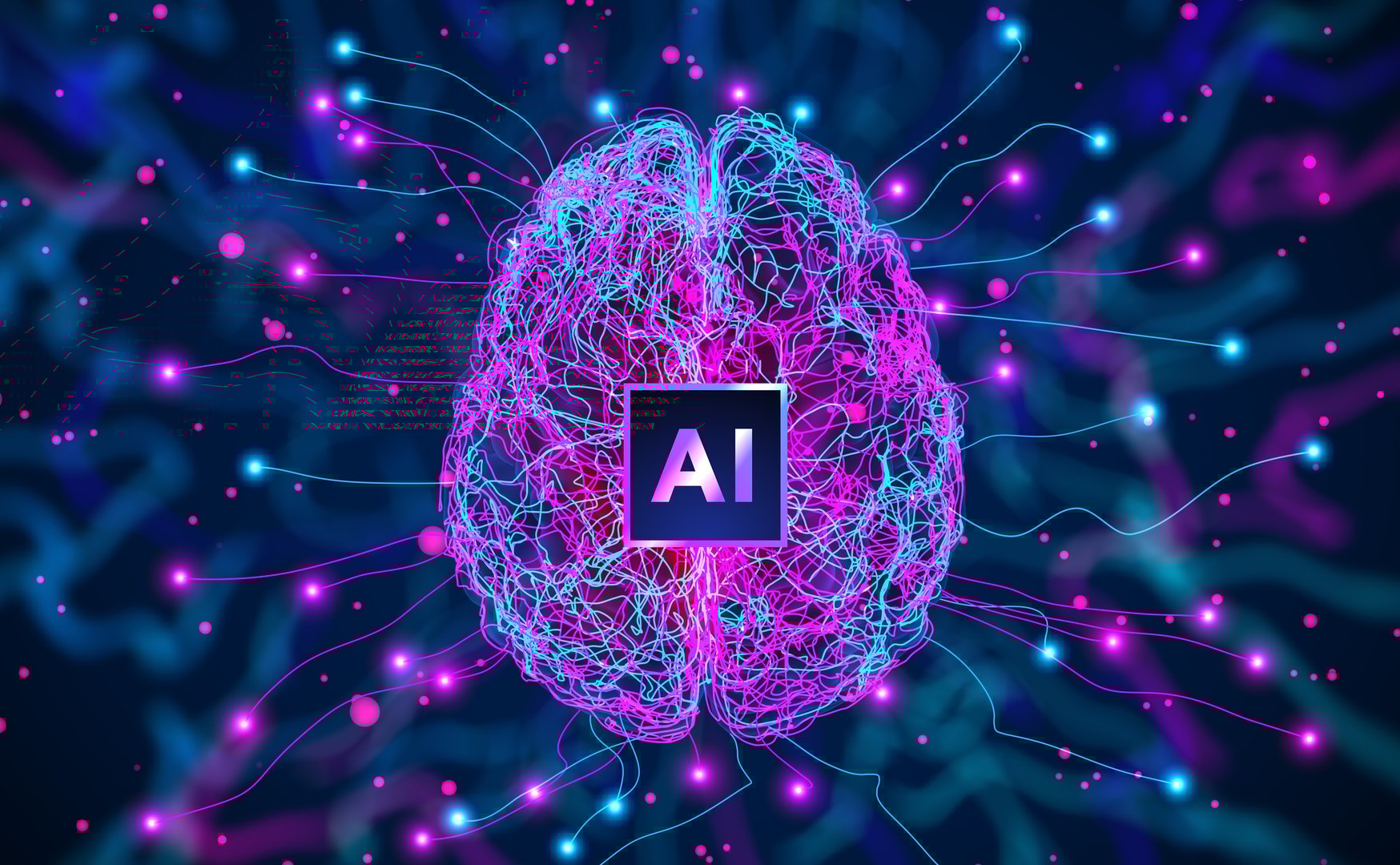 Neural Network Brain Concept. 3d illustration.