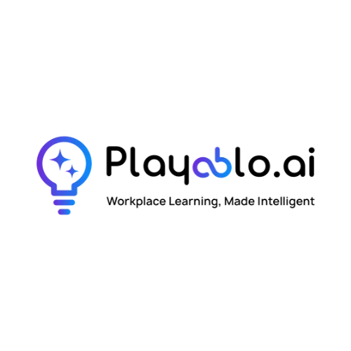 Playablo.ai logo with a lightbulb icon and tagline Workplace Learning, Made Intelligent.