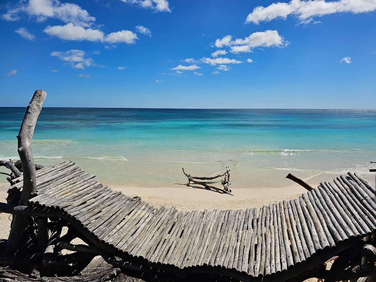 Beautiful Akumal beach known as Place of Turtles with pristine coral reefs perfect for snorkeling with sea turtles