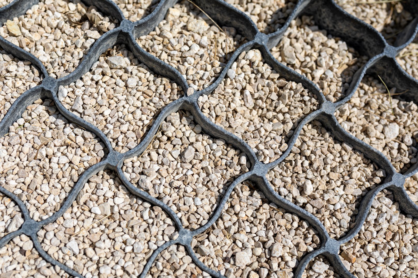 Road construction erosion control - cellular confinement system for soil stabilization