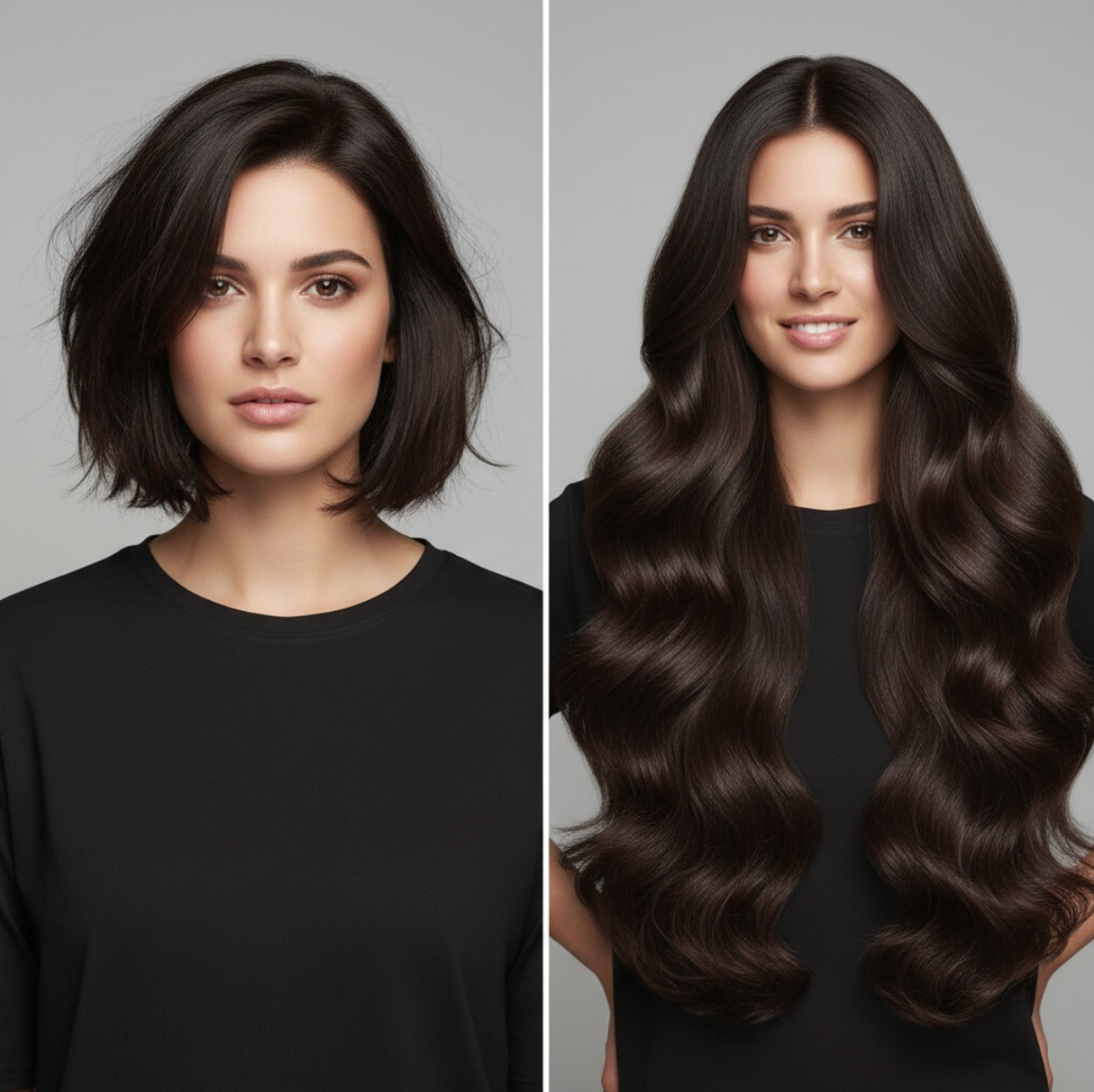 Best hair extensions UK - luxury hair transformation - professional hair extension salon - natural hair extensions before after - premium quality hair extensions - hair volume boost - long hair extensions - celebrity hair extensions - top rated hair salon UK
