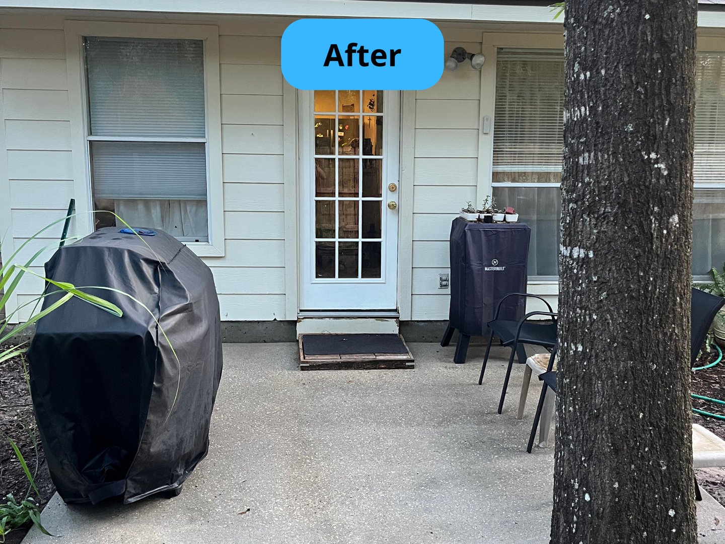 After pressure washing