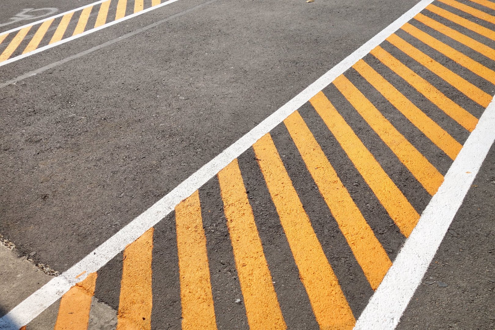 Freshly striped parking lot