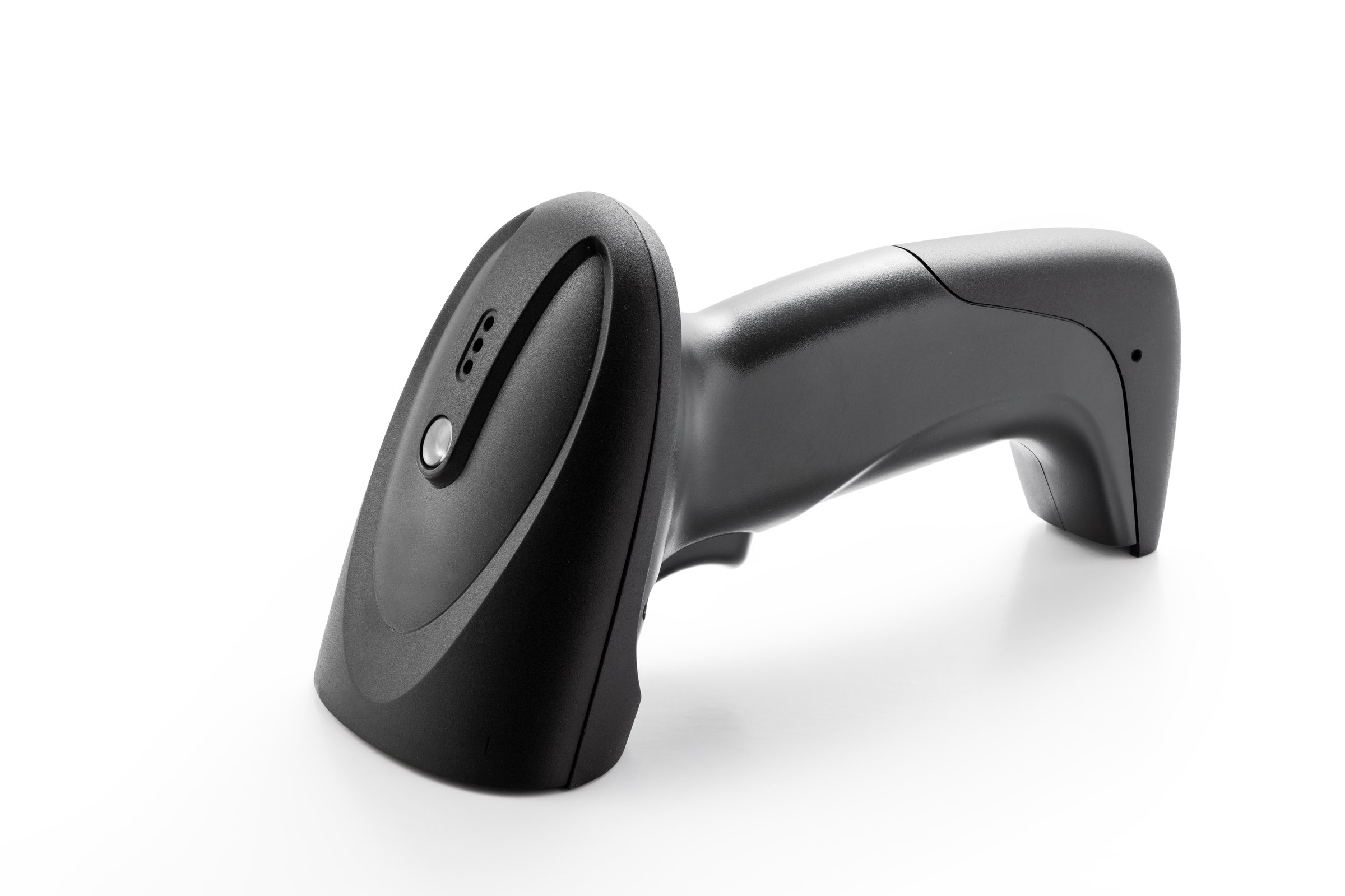 Barcode reader qr code wireless handheld barcode scanner with docking station isolated on white background