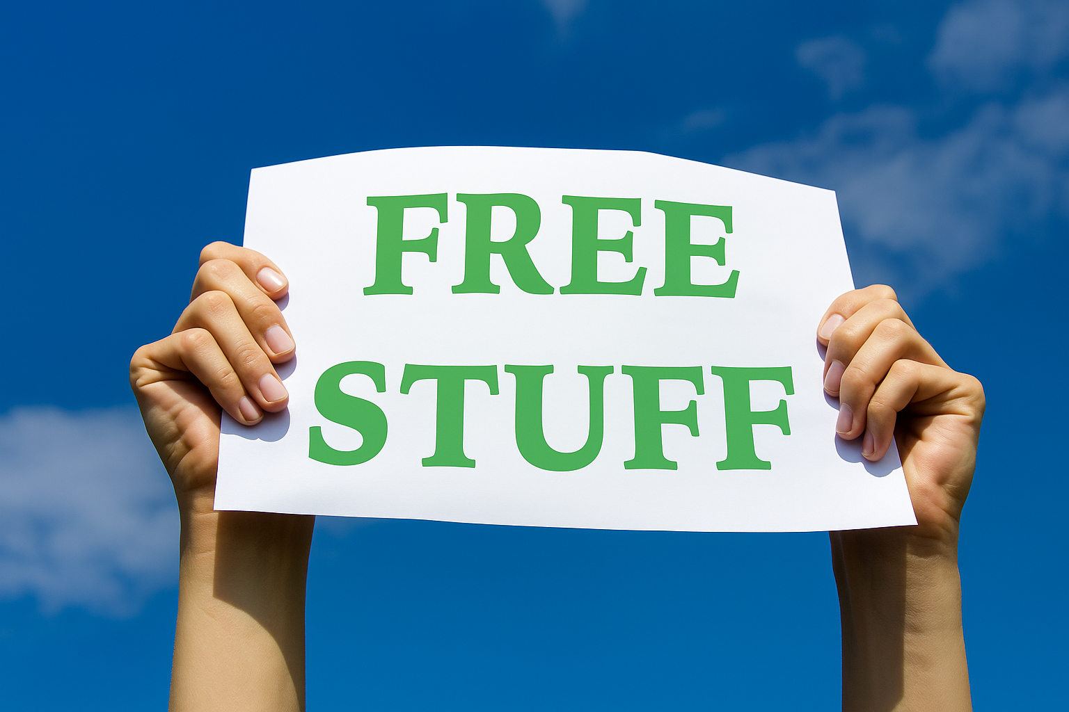 free stuff, concept sign