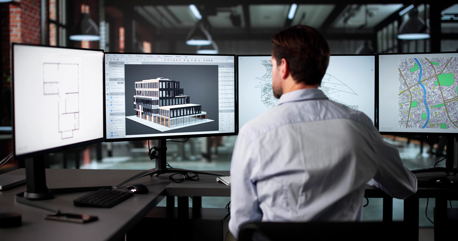 Senior Architect Developing 3D Design Concept Using Digital Technology