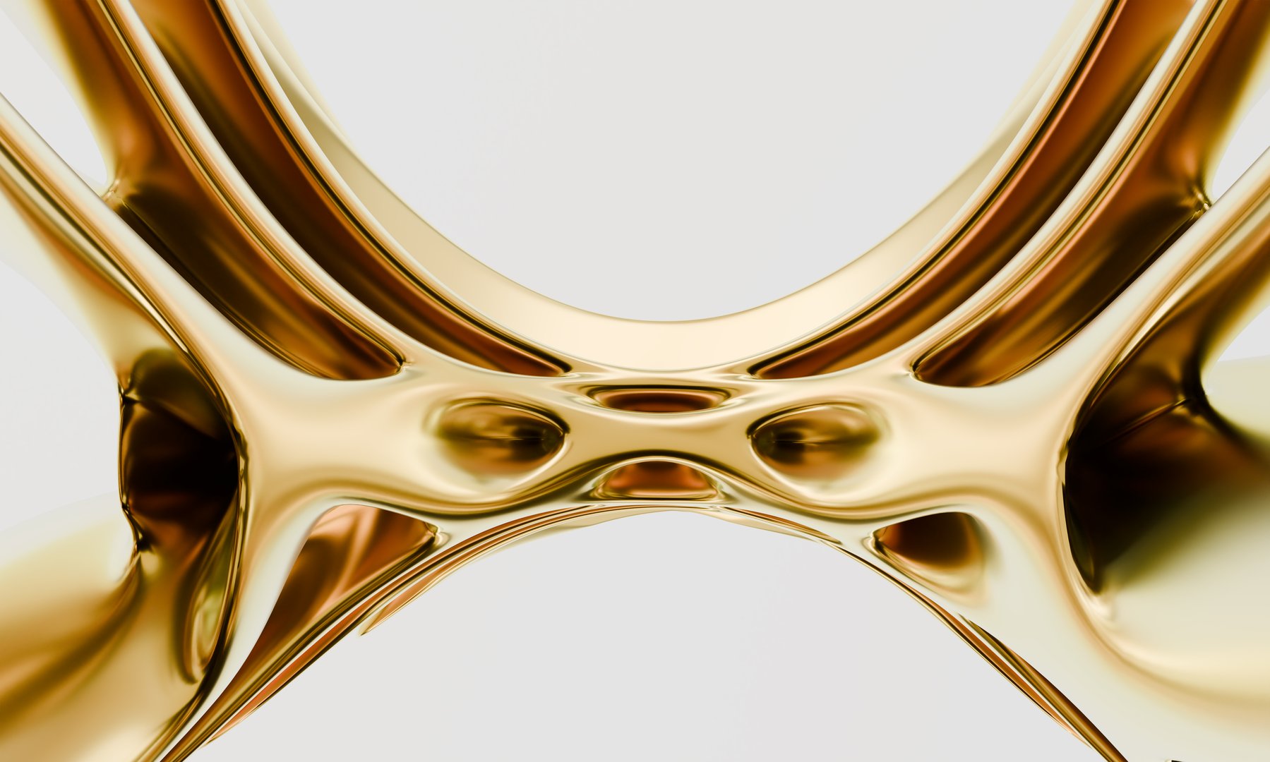 Molten metallic gold sculptural form representing transformation and precious materials