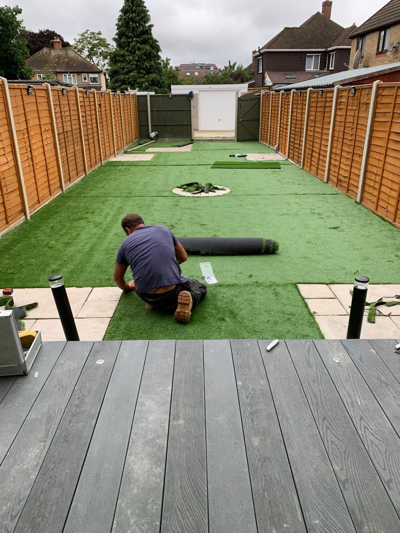 During landscaping work