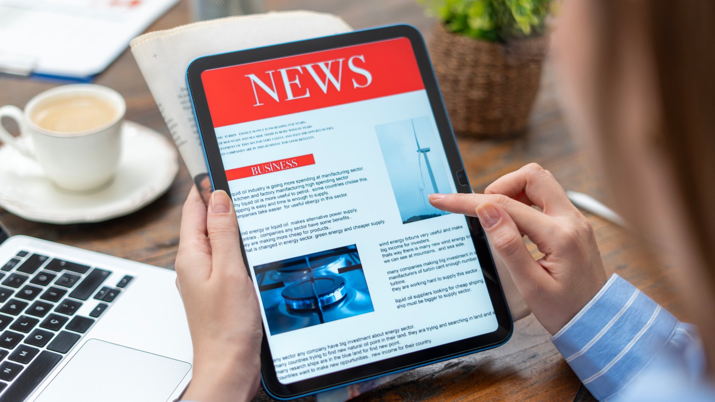Business woman using tablet