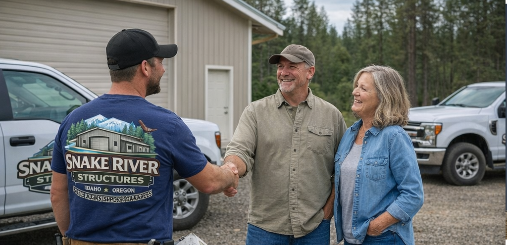 Completed metal building project