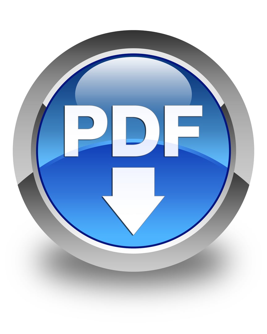 PDF download icon glossy blue round button