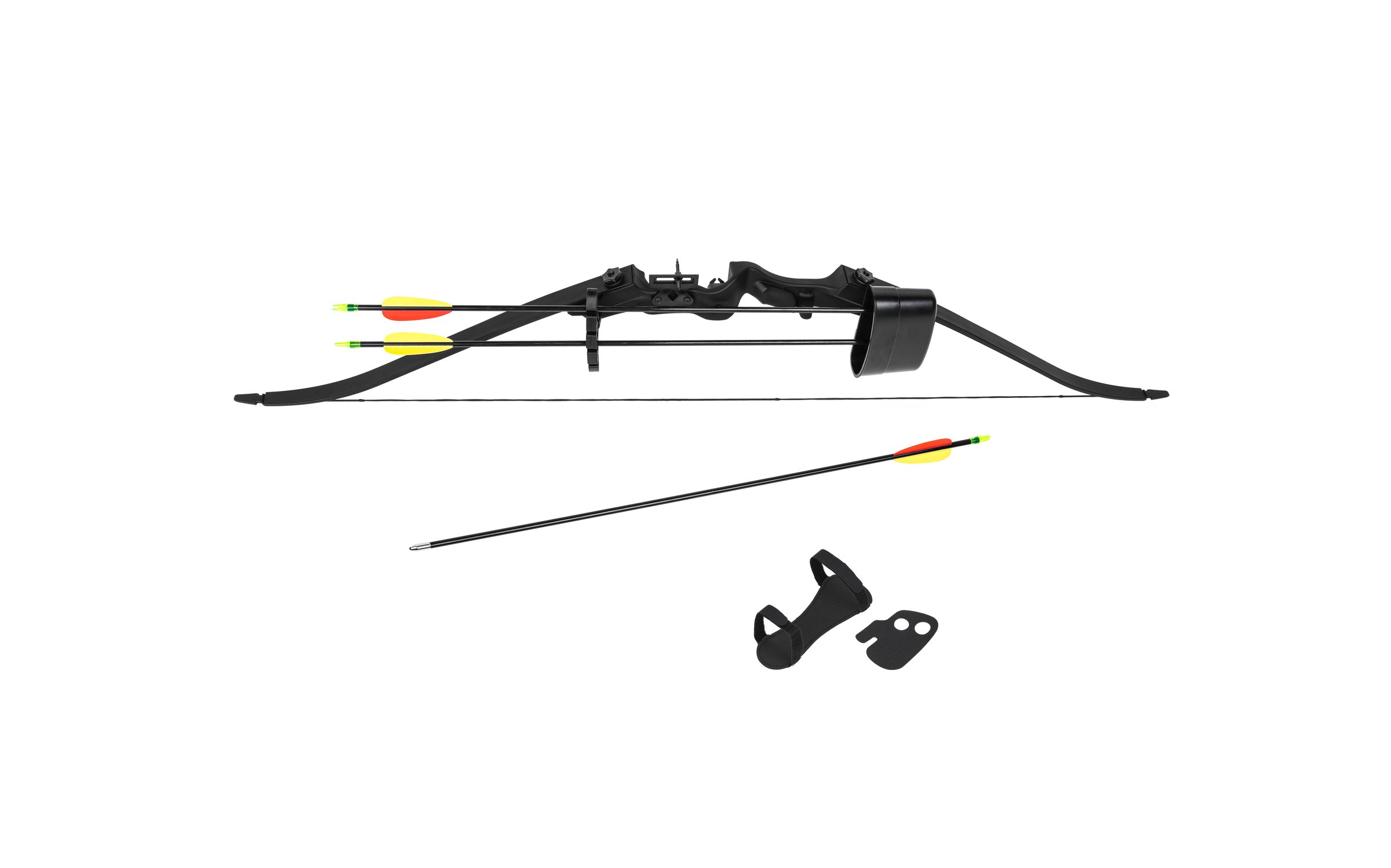 Modern black sports bow isolate on a white background