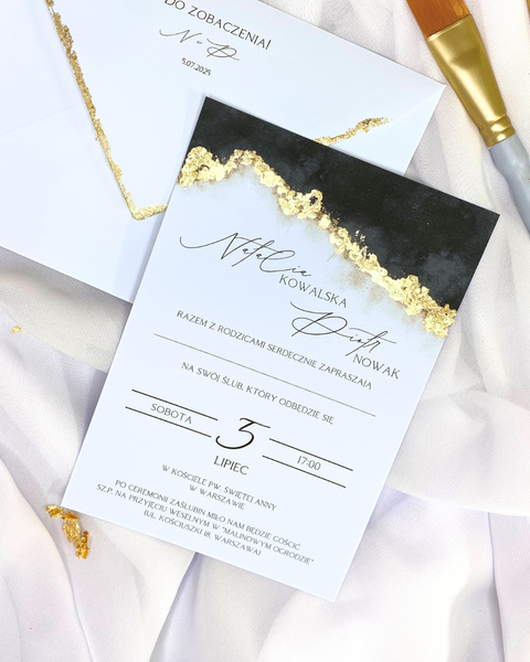 Zaproszenie złocone 6