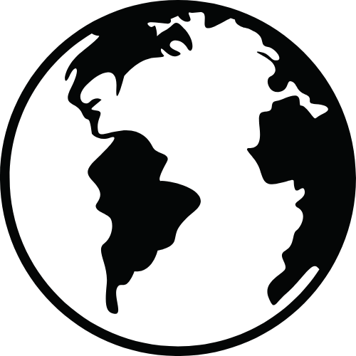 Silhouette of Earth with continents visible, emphasizing the Western Hemisphere on a dark background.