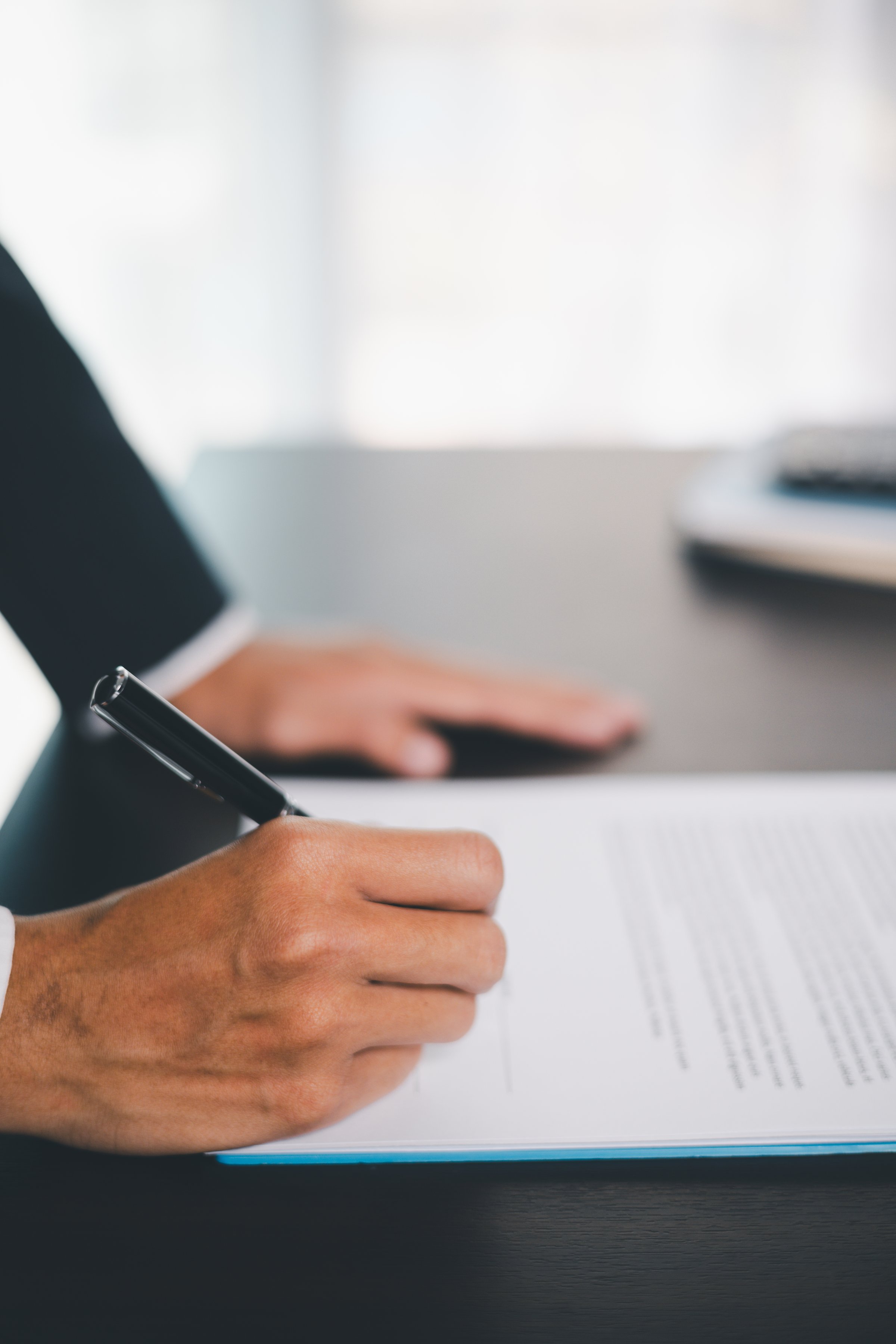 Business people signing contract making deal with life insurance agent Concept for consultant health insurance life insurance savings plan. Approved stamp with Business people contract making deal