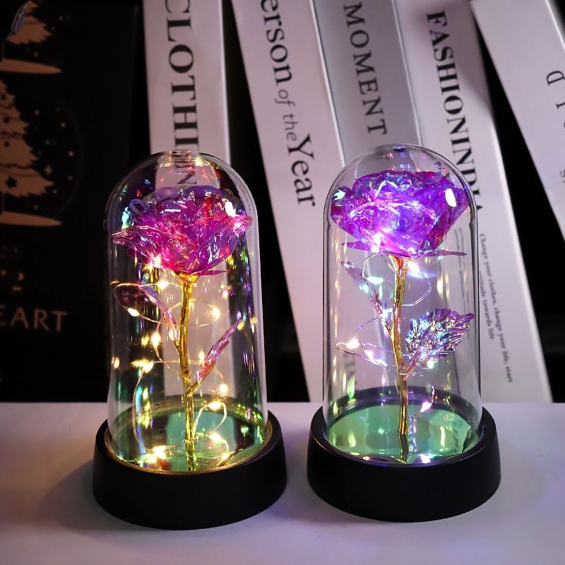 LED Rose in Glass Dome