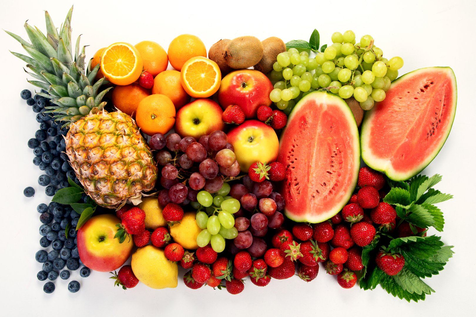 Different fruits collection. Healthy eating and dieting food concept.