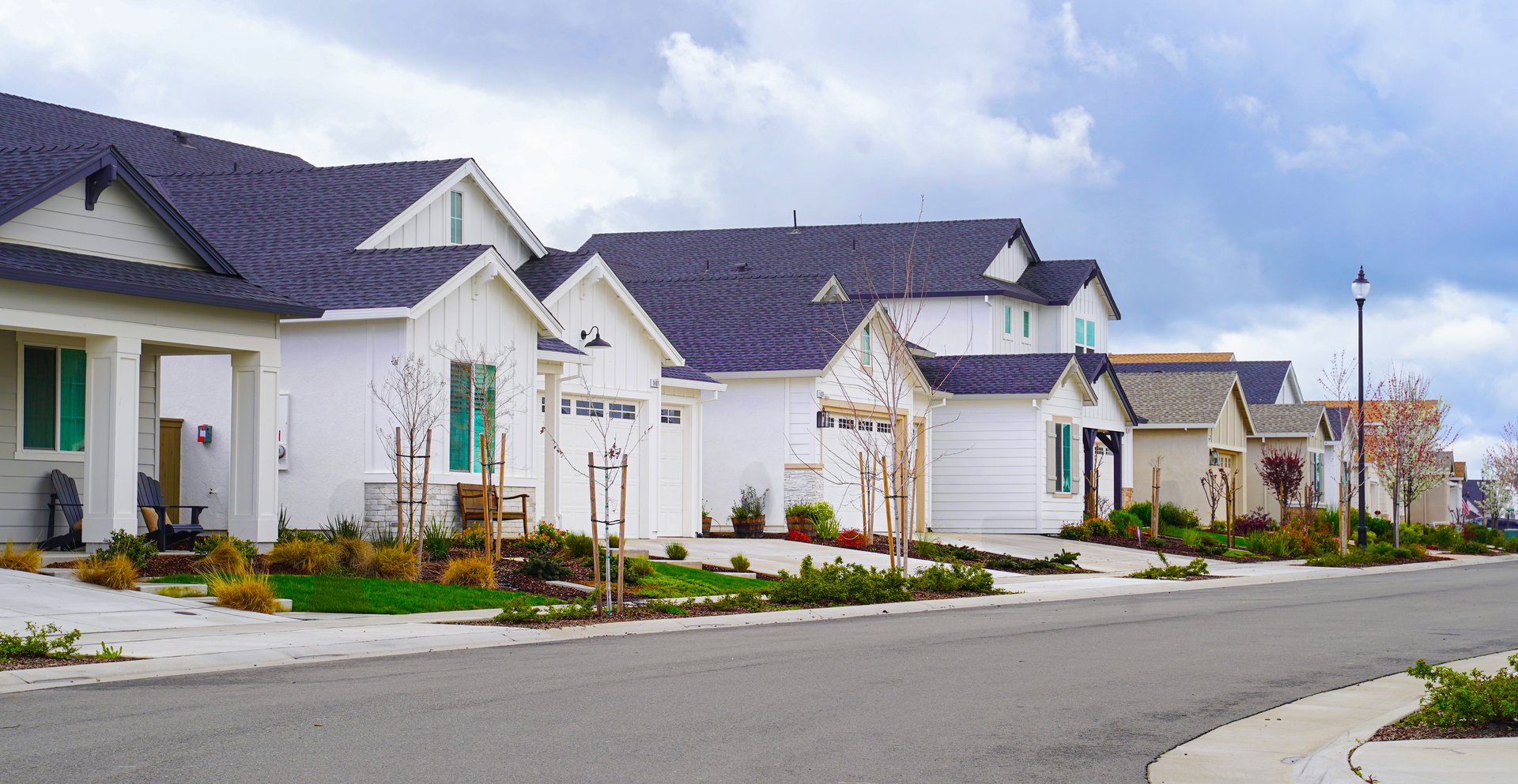 Row of single story homes in Northern California