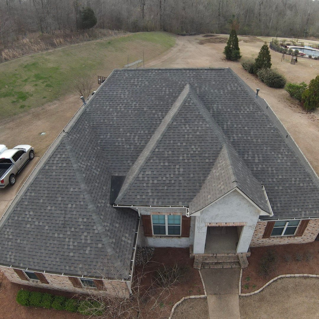 House roof with tree