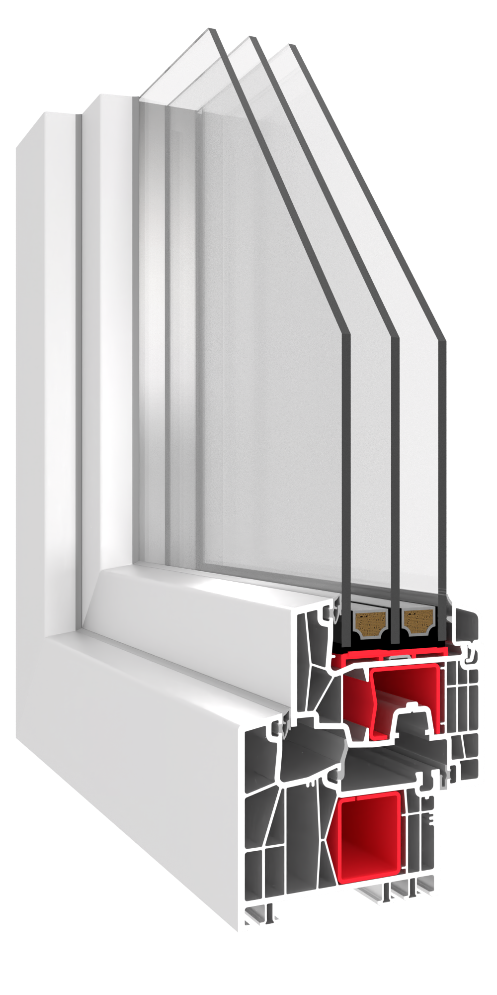 Kömmerling 88 MD profiel doorsnede technische tekening