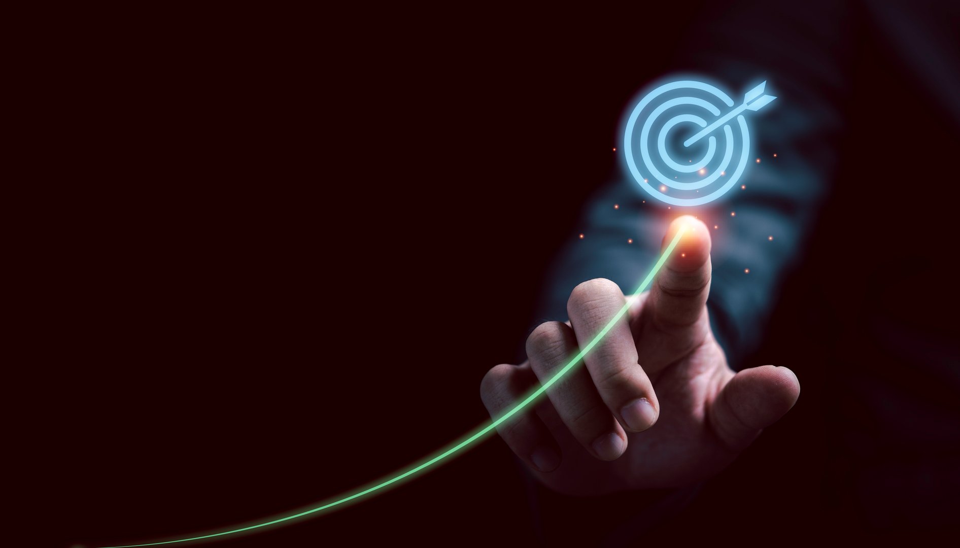 Businessman drawing and writing virtual trend to target for setup business plan and objective target concept.