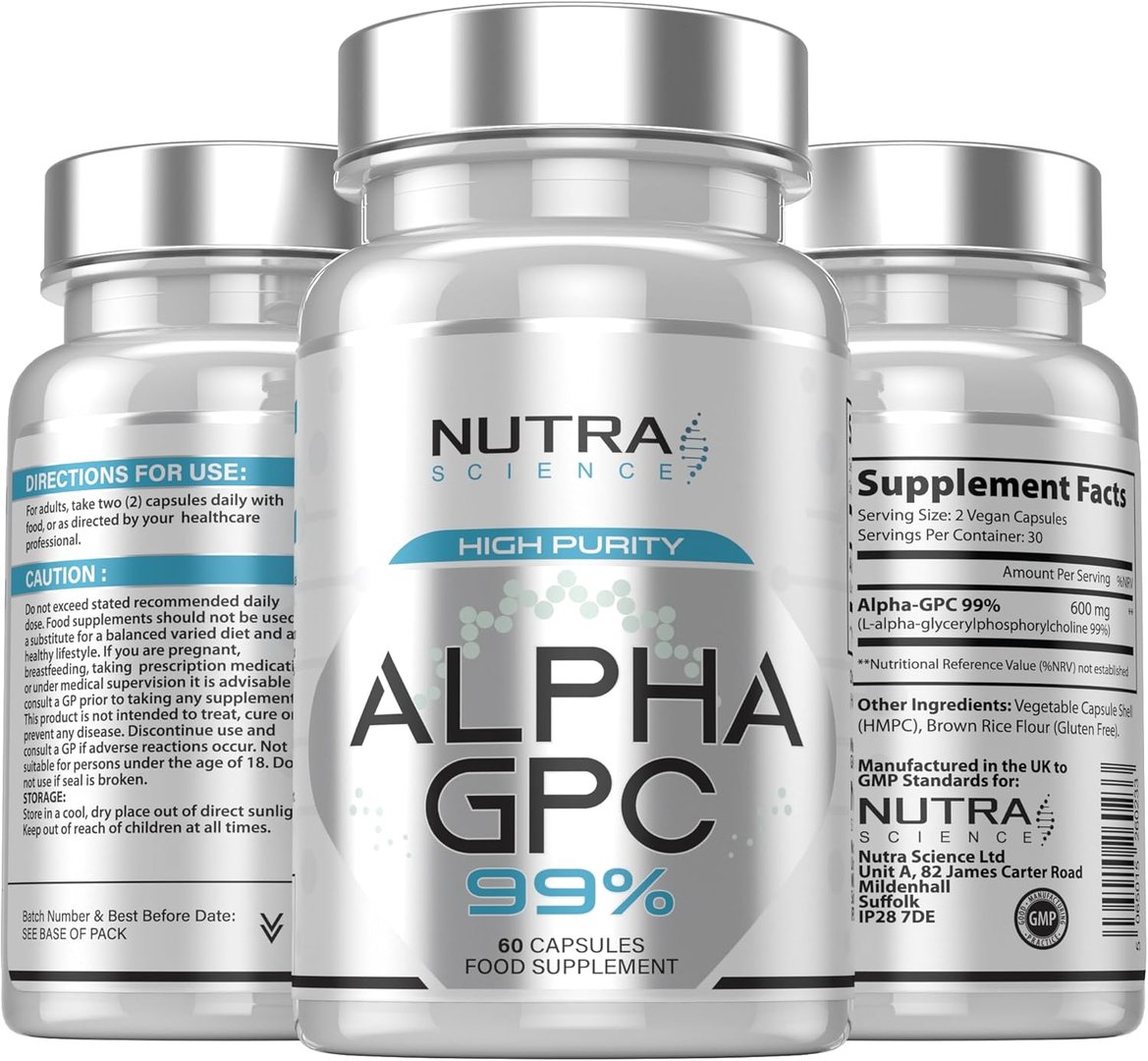 Alpha-GPC molecule visualization for cognitive performance and mental energy